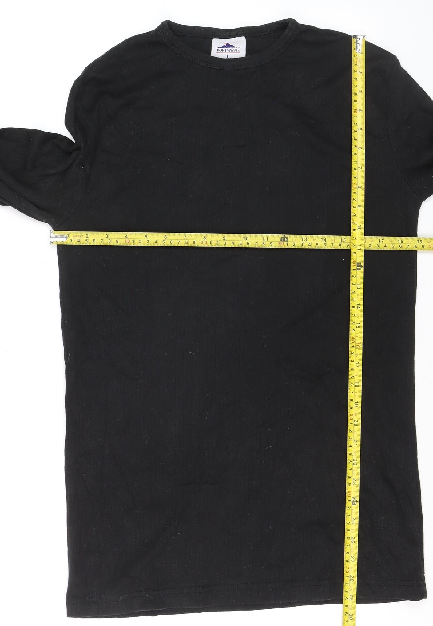 Portwest Women’s Black Long Sleeve Basic Crew Neck Jersey T-Shirt L