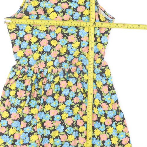 Topshop Womens Multicoloured Floral Cotton Tank Dress Size 8