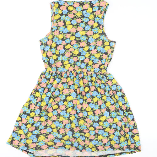 Topshop Womens Multicoloured Floral Cotton Tank Dress Size 8