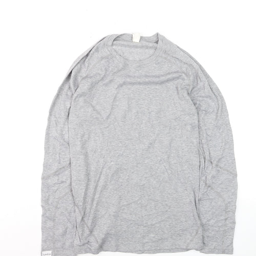 Oxylane Men's Grey Long Sleeve Polyester Top XL Regular Fit