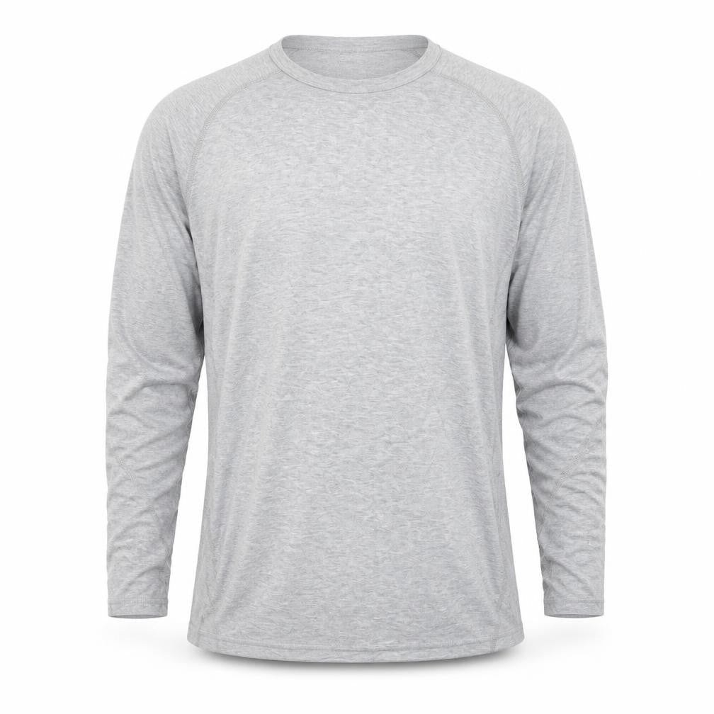 Front view of Oxylane Men's Grey Long Sleeve Polyester Top XL Regular Fit