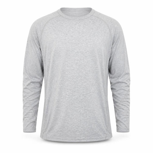 Front view of Oxylane Men's Grey Long Sleeve Polyester Top XL Regular Fit