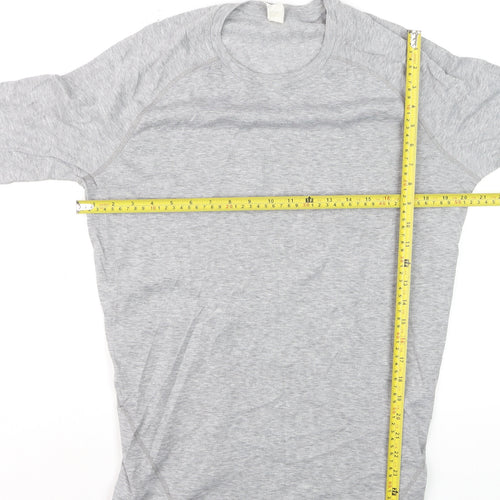 Oxylane Men's Grey Long Sleeve Polyester Top XL Regular Fit