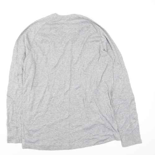 Oxylane Men's Grey Long Sleeve Polyester Top XL Regular Fit