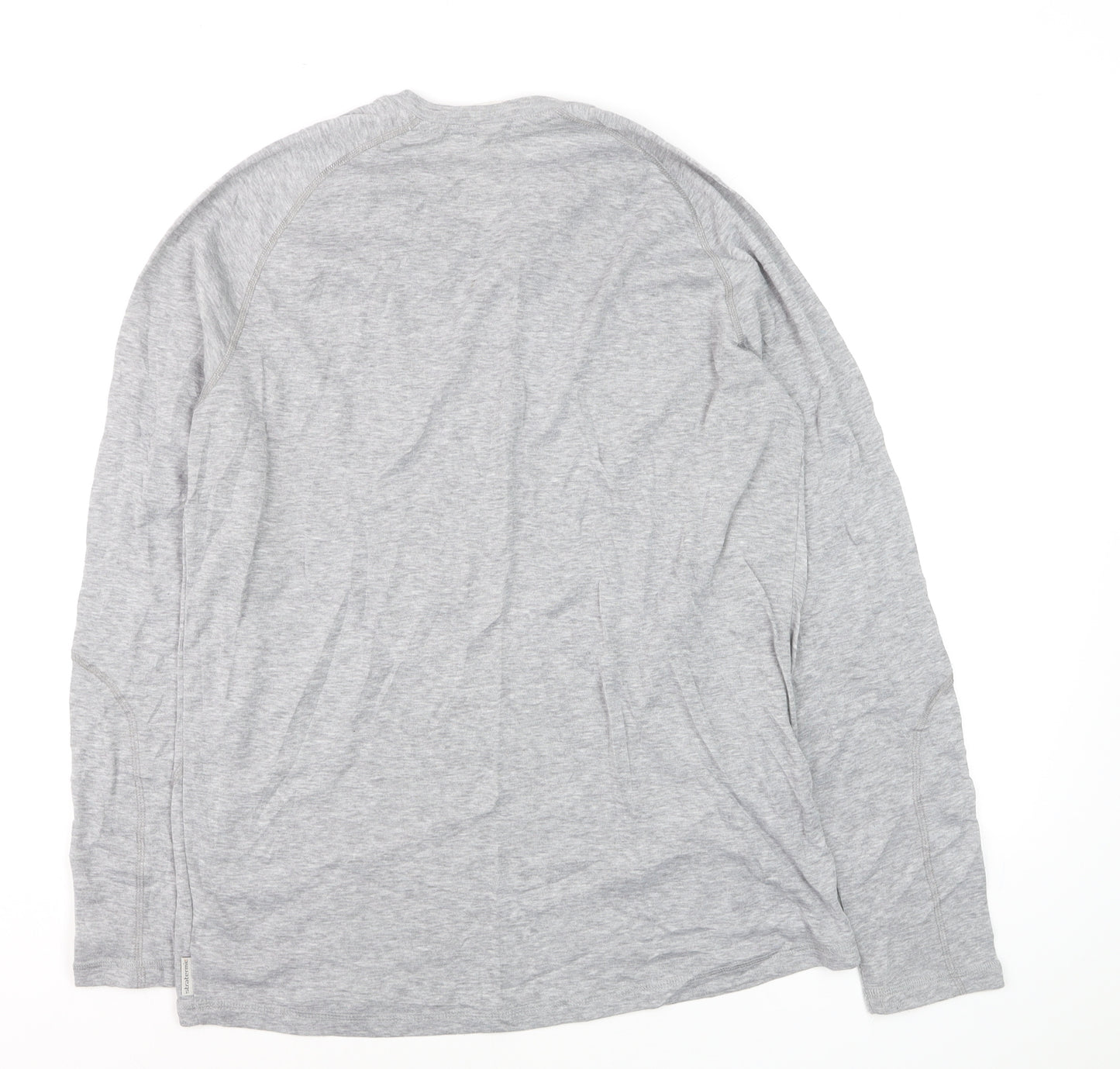 Oxylane Men's Grey Long Sleeve Polyester Top XL Regular Fit