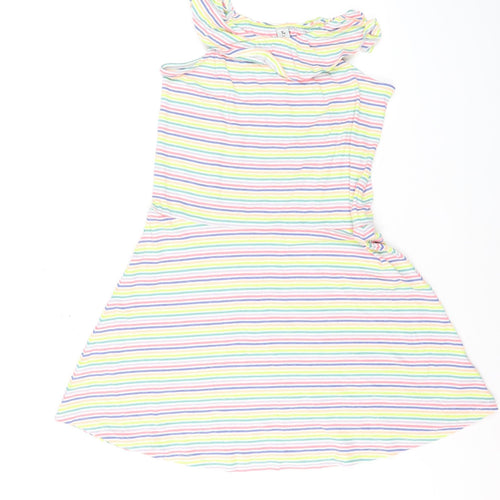 Nutmeg Girls Multicoloured Striped One Shoulder Skater Dress 11 Years
