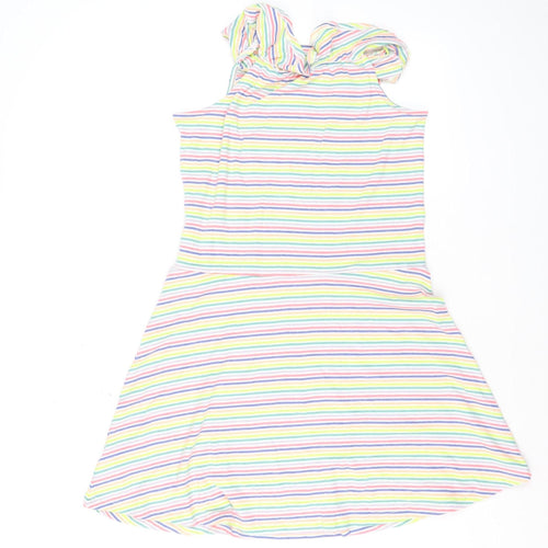 Nutmeg Girls Multicoloured Striped One Shoulder Skater Dress 11 Years