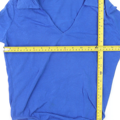 PrettyLittleThing Women’s Blue Long Sleeve V-Neck Bodysuit Size 10