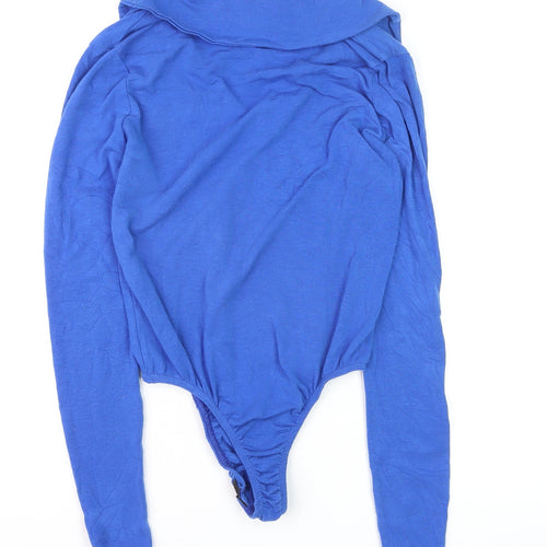 PrettyLittleThing Women’s Blue Long Sleeve V-Neck Bodysuit Size 10