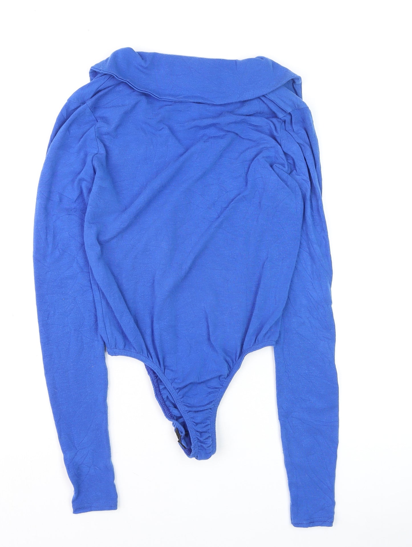 PrettyLittleThing Women’s Blue Long Sleeve V-Neck Bodysuit Size 10