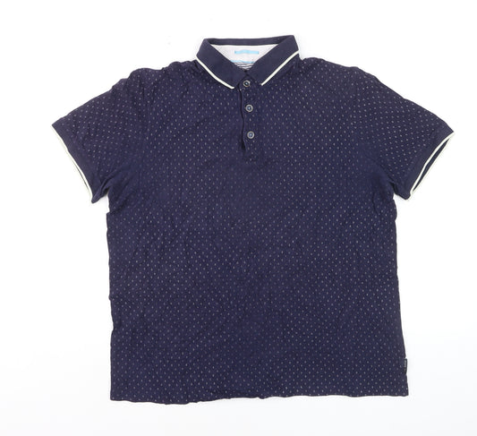 Ted Baker Men's Blue L Geometric Cotton Polo Shirt