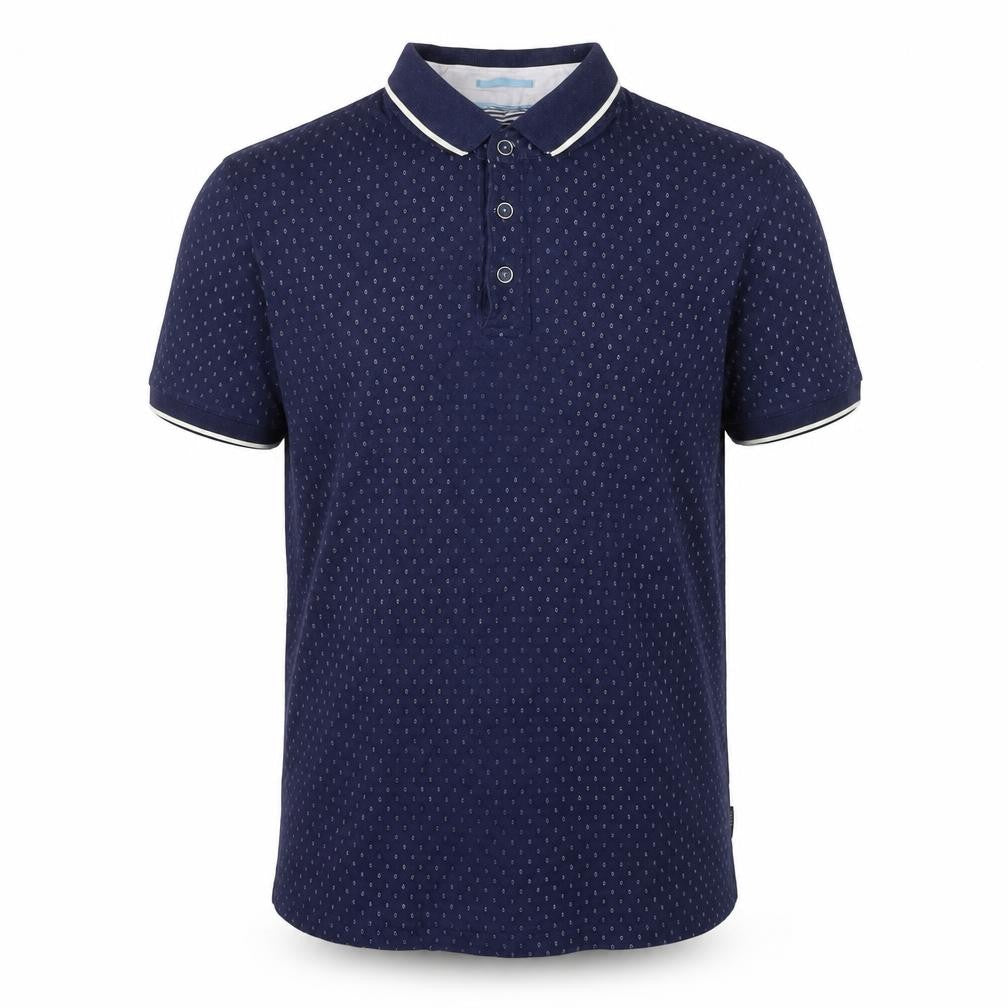 Ted Baker Men's Blue L Geometric Cotton Polo Shirt