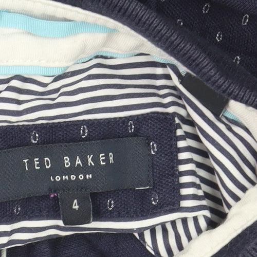 Ted Baker Men's Blue L Geometric Cotton Polo Shirt