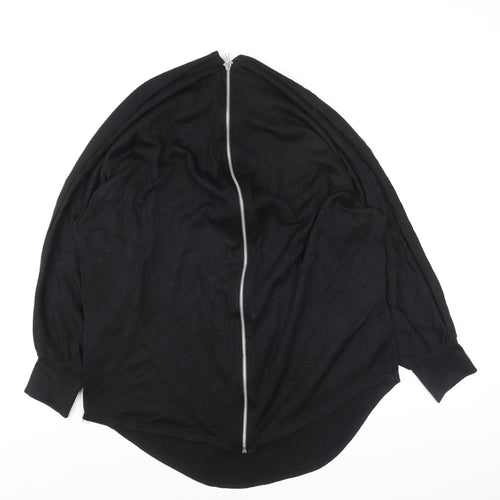 Select Women’s Black Zip Front Kimono Sleeve Blouse Size 14