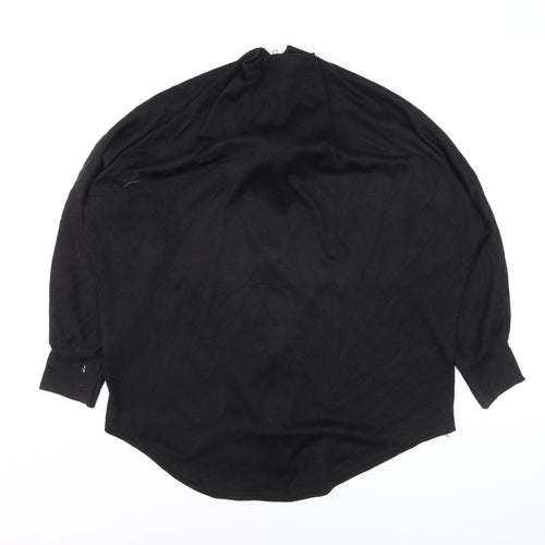 Select Women’s Black Zip Front Kimono Sleeve Blouse Size 14