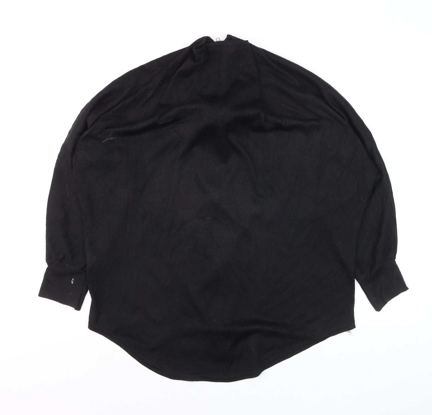 Select Women’s Black Zip Front Kimono Sleeve Blouse Size 14