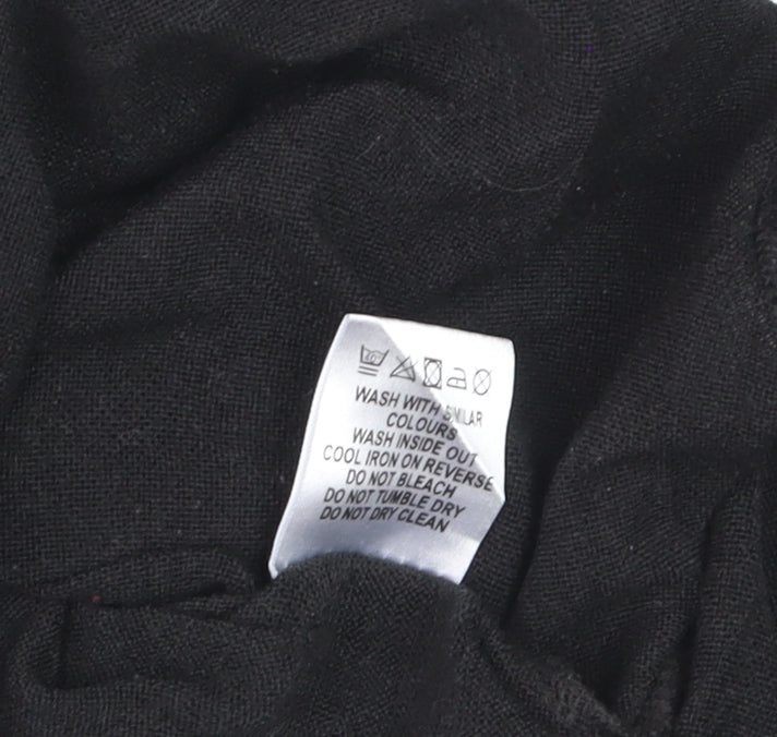 Select Women’s Black Zip Front Kimono Sleeve Blouse Size 14