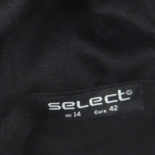 Select Women’s Black Zip Front Kimono Sleeve Blouse Size 14