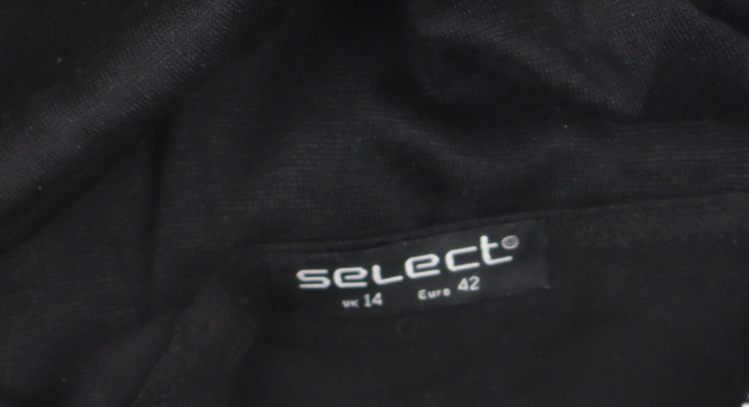 Select Women’s Black Zip Front Kimono Sleeve Blouse Size 14