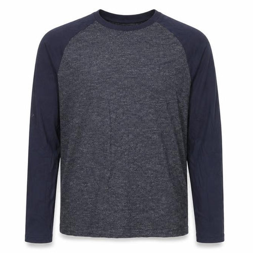 Tu Clothing Men's Blue Long Sleeve Raglan Cotton Top Size S