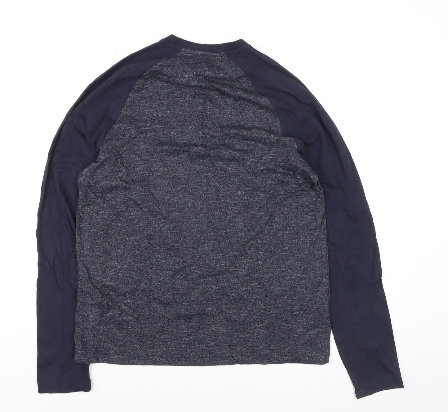 Tu Clothing Men's Blue Long Sleeve Raglan Cotton Top Size S