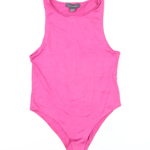 Primark Women’s Pink Sleeveless Cotton Tank Bodysuit Size S