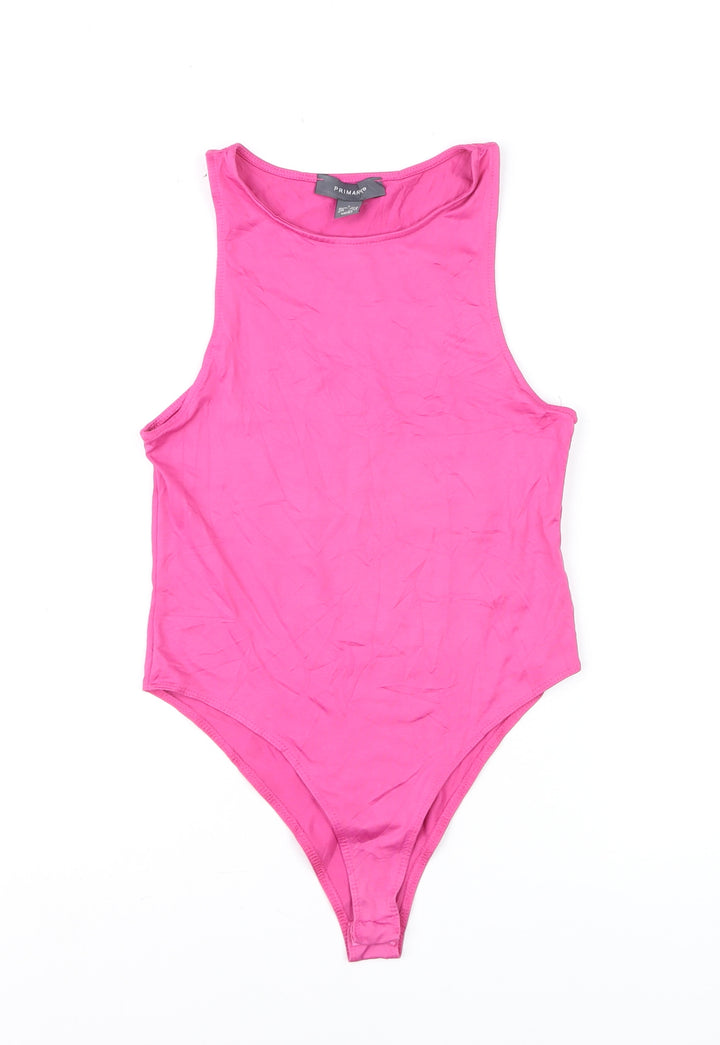 Primark Women’s Pink Sleeveless Cotton Tank Bodysuit Size S