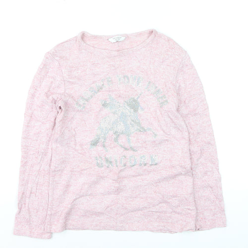 Primark Girls Pink Unicorn Pullover Jumper Long Sleeve 9-10 Years