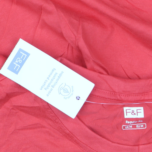 F&F Mens Red England Team Cotton Regular Fit T-Shirt Size M