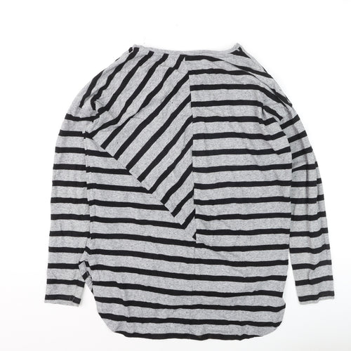 Warehouse Women’s Grey Striped Long Sleeve Pullover Jumper Size 10