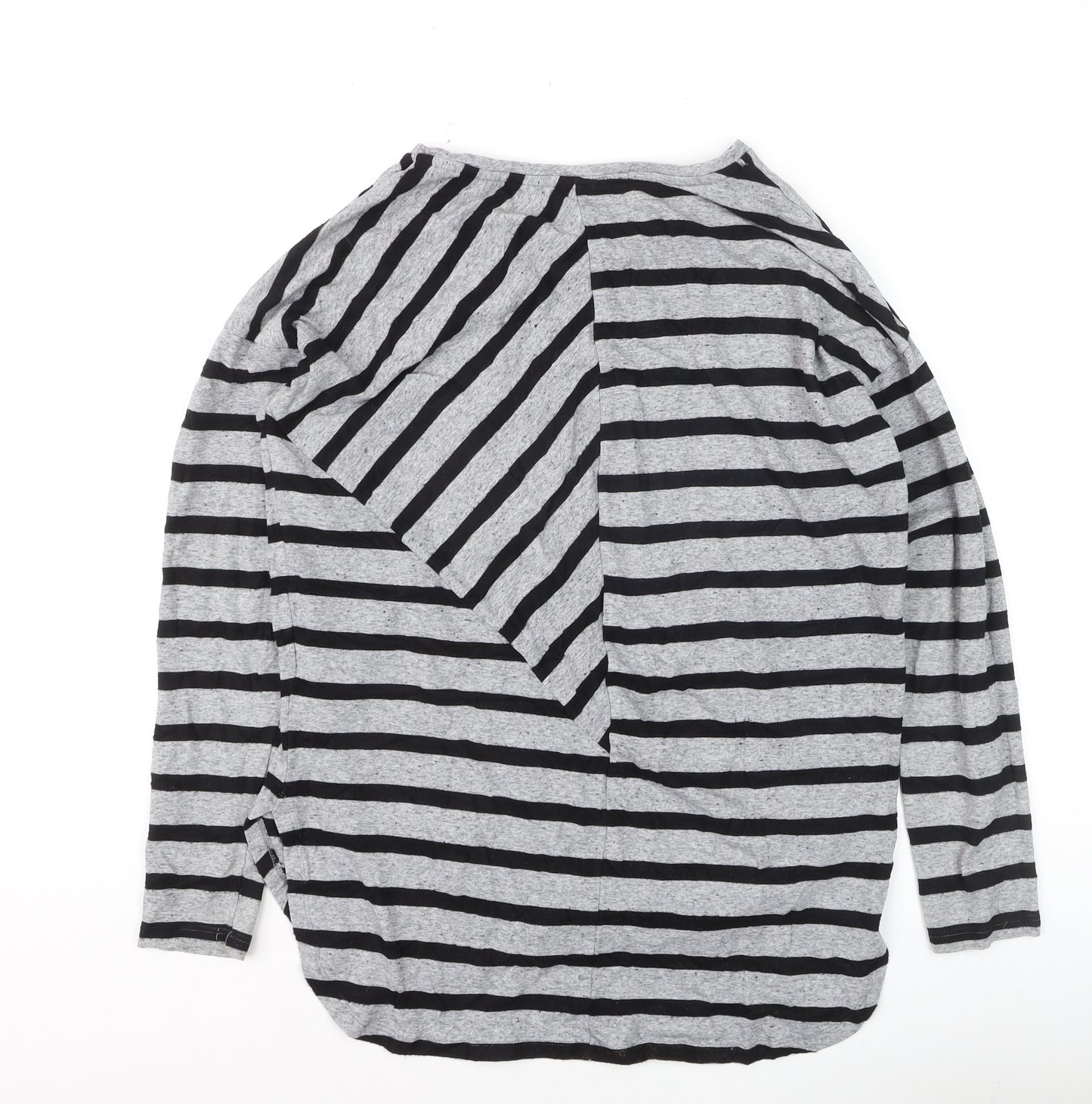 Warehouse Women’s Grey Striped Long Sleeve Pullover Jumper Size 10