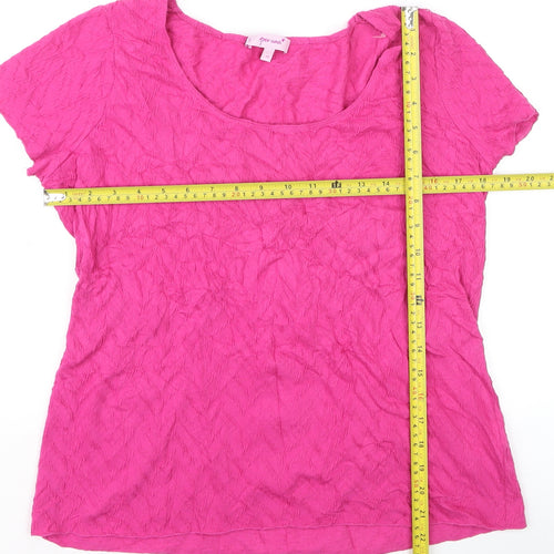Marks and Spencer Per Una Women’s Pink Size 14 Scoop Neck Jersey T-Shirt