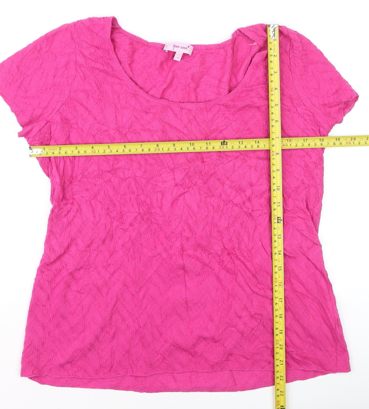 Marks and Spencer Per Una Women’s Pink Size 14 Scoop Neck Jersey T-Shirt