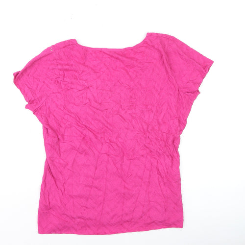 Marks and Spencer Per Una Women’s Pink Size 14 Scoop Neck Jersey T-Shirt