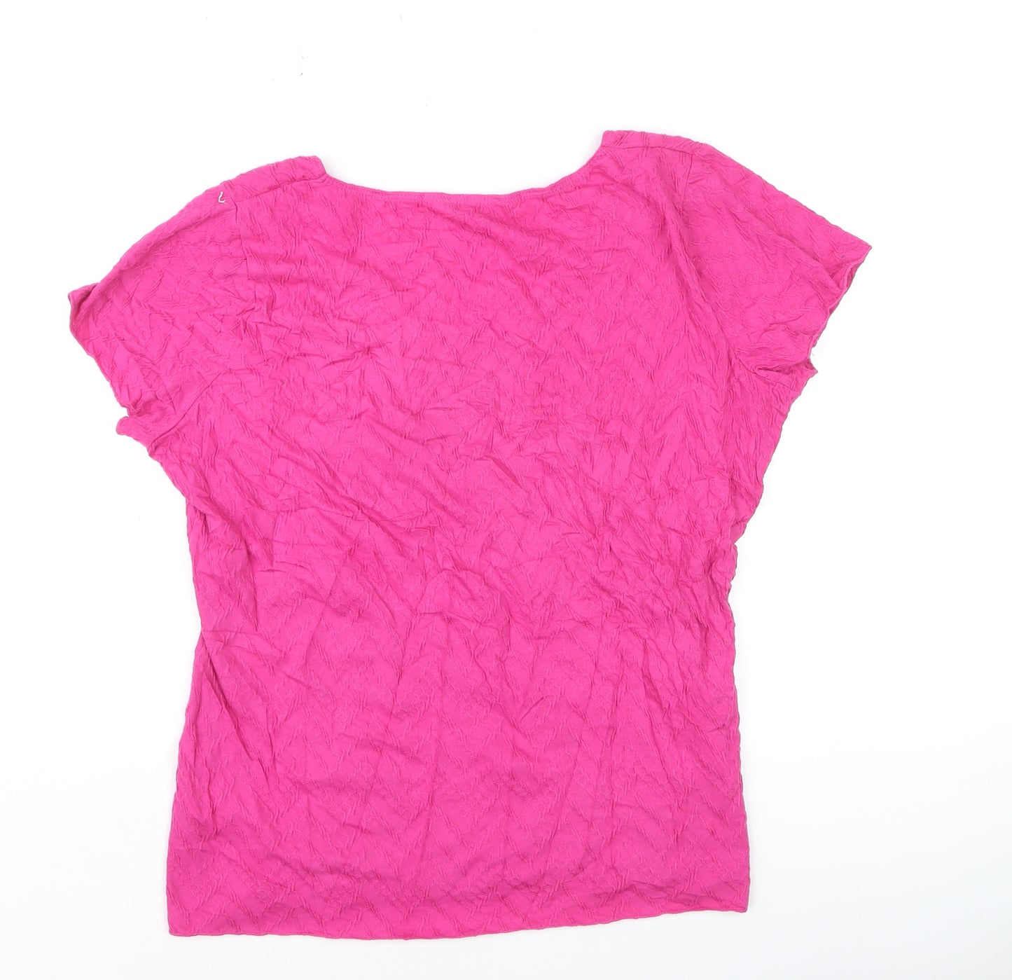 Marks and Spencer Per Una Women’s Pink Size 14 Scoop Neck Jersey T-Shirt