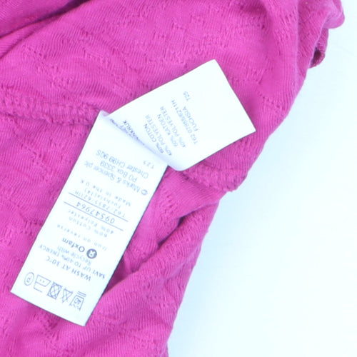 Marks and Spencer Per Una Women’s Pink Size 14 Scoop Neck Jersey T-Shirt