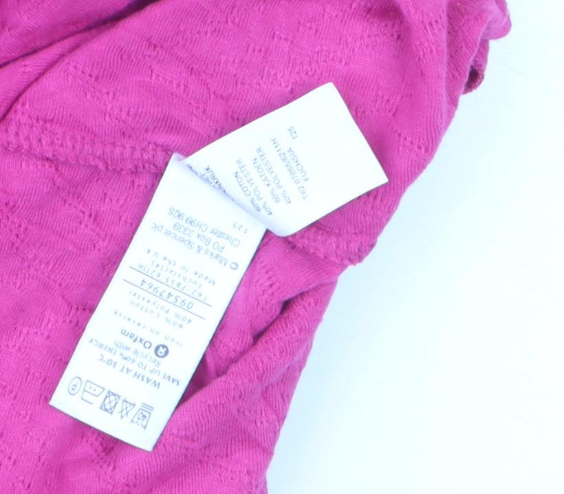 Marks and Spencer Per Una Women’s Pink Size 14 Scoop Neck Jersey T-Shirt