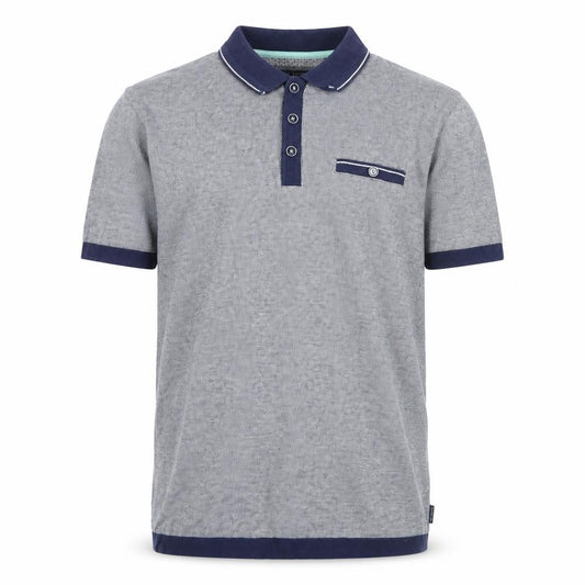 Front view of Ted Baker Men’s Grey Cotton Short Sleeve Polo Shirt, size L
