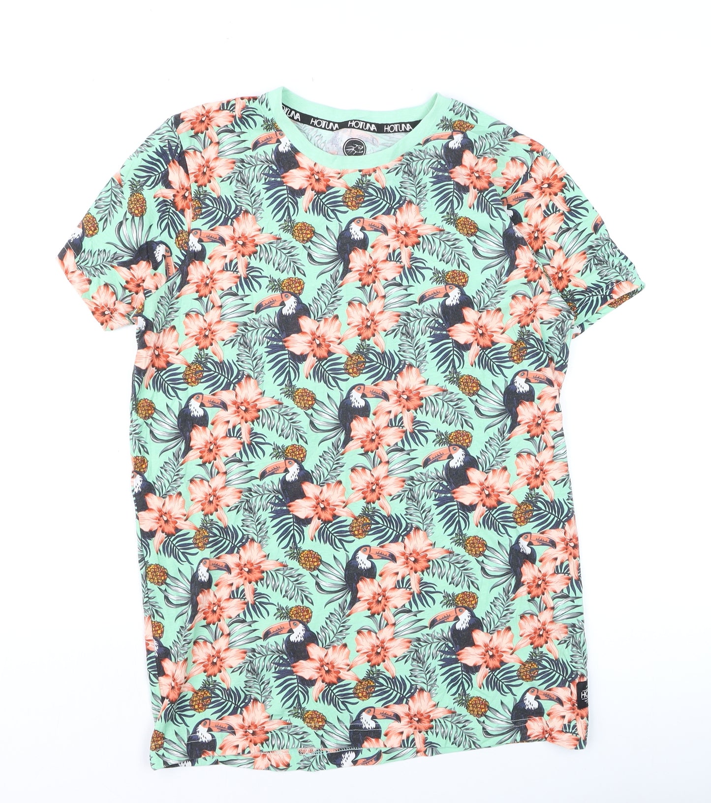 Hot Tuna Men's Multicoloured Tropical Floral T-Shirt Size S