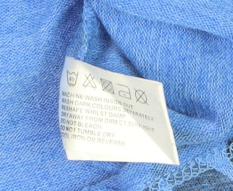 TIGI Women Blue Leaf Print 3/4 Sleeve Pullover Jumper Size 10/12