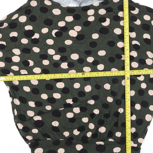 Principles Women’s Green Polka Dot 3/4 Sleeve Pullover Jumper Size 10