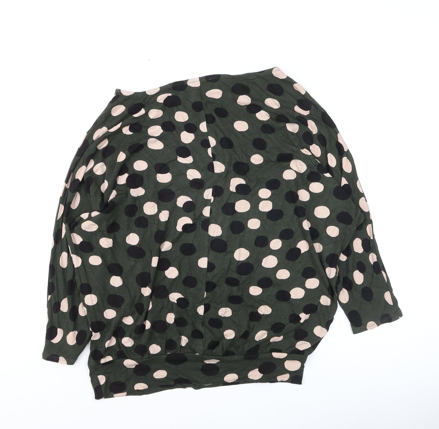 Principles Women’s Green Polka Dot 3/4 Sleeve Pullover Jumper Size 10