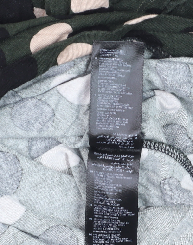 Principles Women’s Green Polka Dot 3/4 Sleeve Pullover Jumper Size 10