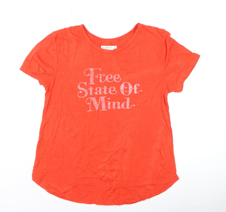 Abercrombie & Fitch Women’s Orange M Basic T-Shirt Free State Of Mind