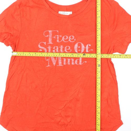 Abercrombie & Fitch Women’s Orange M Basic T-Shirt Free State Of Mind