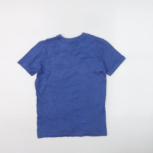 Next Boys Blue Sequin Football Goals T-Shirt 8 Years Short Sleeve Cotton