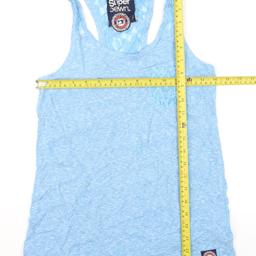 Superdry Women Blue Racerback Lace Tank Top XS