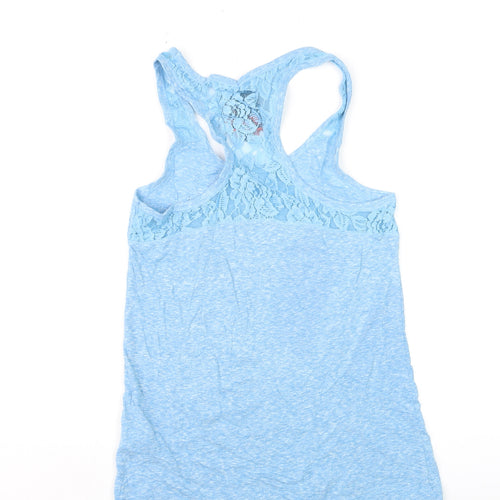Superdry Women Blue Racerback Lace Tank Top XS