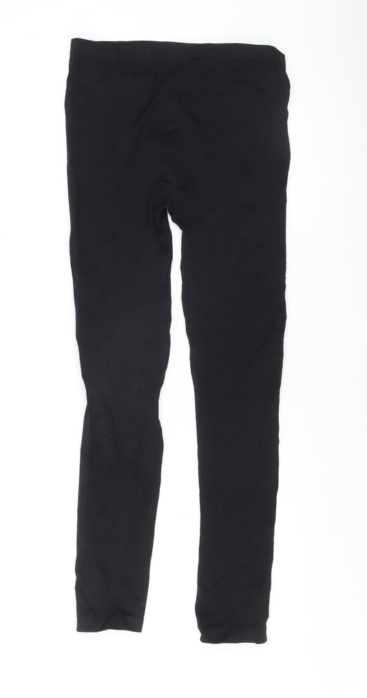 Primark Women's Black Seamless Leggings Size L 14/16 Stretch Comfort