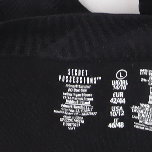 Primark Women's Black Seamless Leggings Size L 14/16 Stretch Comfort